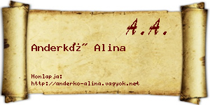 Anderkó Alina névjegykártya